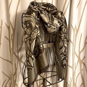 Gorgeous NWT Brown Golden Fringed Scarf/Wrap by Kendall and James